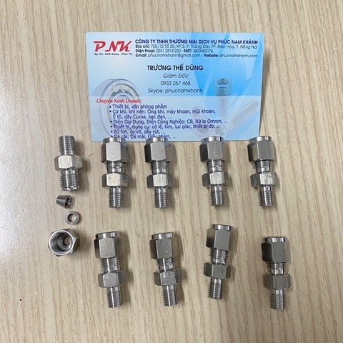NỐI INOX 304 HẠT BẮP ỐNG 4MM REN NGOÀI M8 DÙNG BƠM MỠ