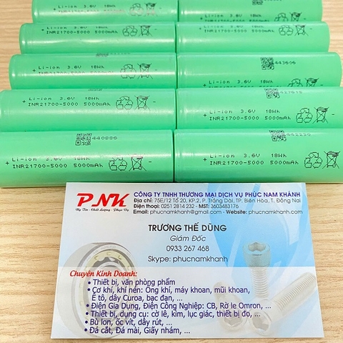 PIN SẠC LI-ION EVE INR21700-5000 5000MAH 18W 3.6V
