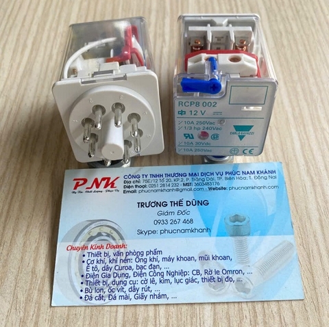 RƠ LE 8 CHÂN TRÒN CARLO GAVAZZI 12VDC RCP800212VDC