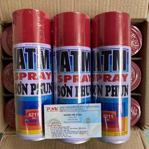 SƠN XỊT ATM A211 400ML MÀU ĐỎ