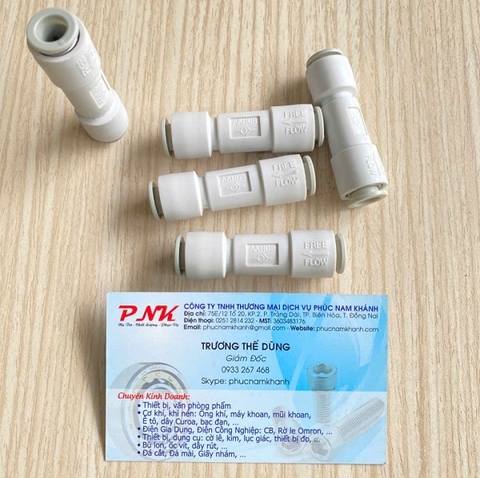 VAN 1 CHIỀU KHÍ NÉN 2 ĐẦU NỐI NHANH ỐNG PHI 10MM