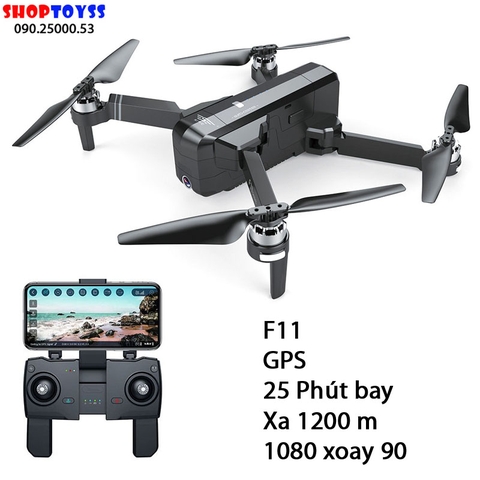 Máy Bay Flycam SJRC F11 Động Cơ Không Chổi Than Camera 5G 1080P- Bay 25 Phút xa 1200m