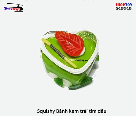 Squishy bánh trái tim Dâu