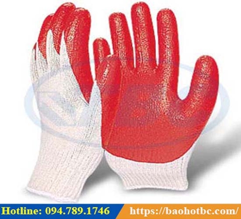 Găng tay phủ sợi cao su đảm bảo sự an toàn trong quá trình làm việc