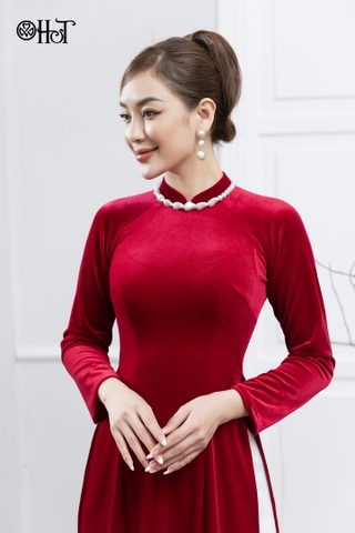 Váy đầm nhung cổ tàu giọt lệ tay voan trong  by SugarG  Shopee Việt Nam