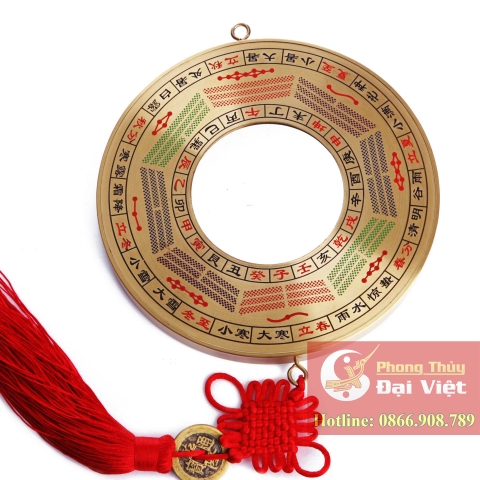 Gương bát quái tiên thiên tròn cầu lõm đồng nguyên chất 19cm