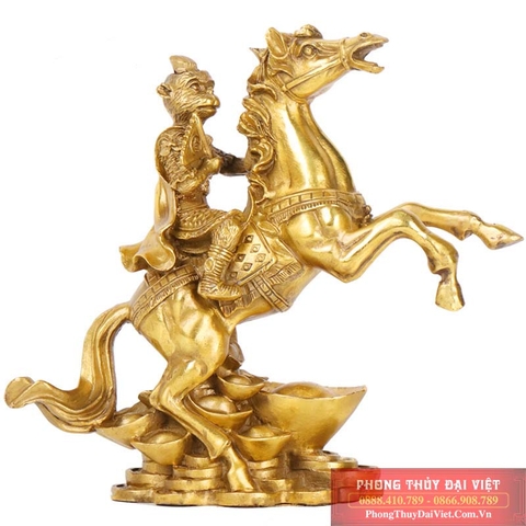 Tượng khỉ mã thượng phong hầu bằng đồng nguyên chất-21.5x21cm-1.4kg
