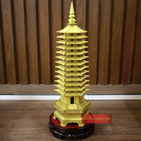 Tháp văn xương đồng nguyên chất 13 tầng loại đẹp 13.8x40cm - 4.15kg - PVN731