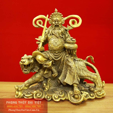 Tượng thần tài Triệu Công Minh cưỡi hổ đồng nguyên chất 600g