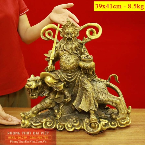 Tượng thần tài Triệu Công Minh cưỡi hổ đồng nguyên chất 8,5kg