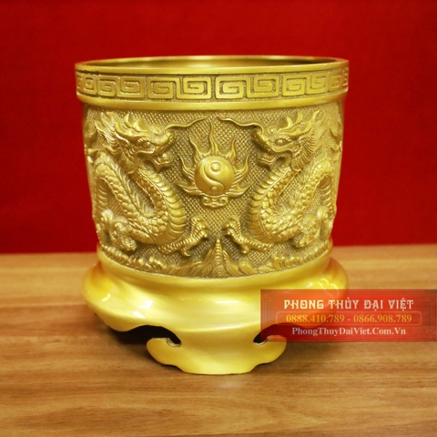 Bát hương đồng nguyên chất vàng đậm