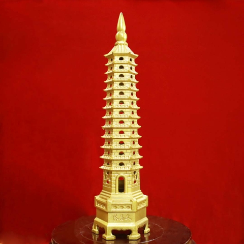 Tháp văn xương 13 tầng đồng vàng 30cm - 500g