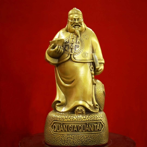 Tượng ông quản gia đồng nguyên chất Việt cao 22cm