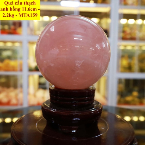 Quả cầu thạch anh hồng tự nhiên ĐK 11.6cm - 2.2kg - MTA159