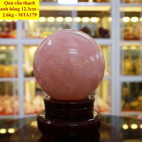 Quả cầu thạch anh hồng tự nhiên ĐK 12.3cm - 2.6kg - MTA179
