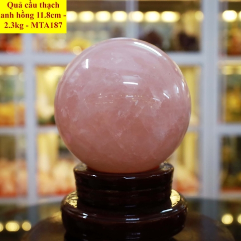 Quả cầu thạch anh hồng tự nhiên ĐK 11.8cm - 2.3kg - MTA187