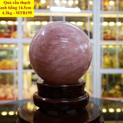 Quả cầu thạch anh hồng tự nhiên ĐK 14.5cm - 4.3kg - MTB195