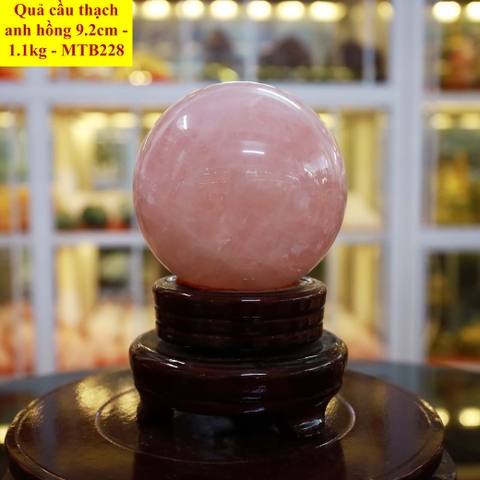 Quả cầu thạch anh hồng tự nhiên ĐK 9.2cm - 1.1kg - MTB228
