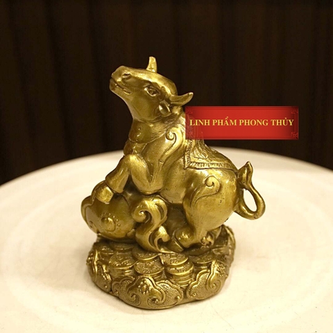 Trâu Đồng Nguyên Chất 12 Con Giáp Kích Thước 14x9cm - 600g