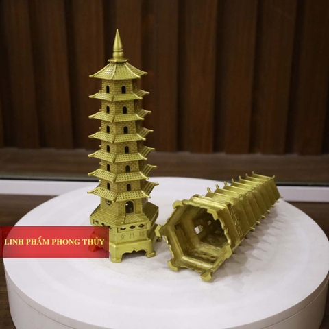 THÁP VĂN XƯƠNG 7 TẦNG 22x8cm – Đồng Nguyên Chất- PVN768