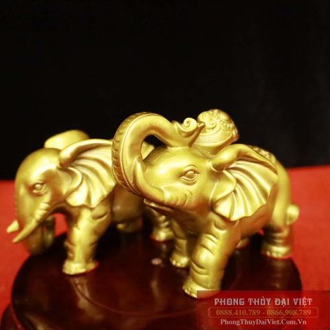Cặp voi đồng như ý 10x13x5.5cm - 1.4kg