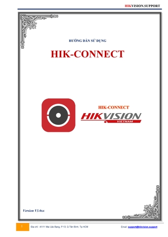 HƯỚNG DẪN CÀI ĐẶT HIK-CONECT