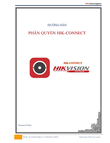 HƯỚNG DẪN PHÂN QUYỀN HIK-CONNECT