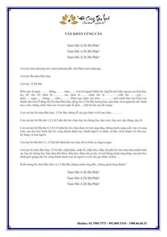 Bài Văn Khấn Cúng Căn Cho Bé