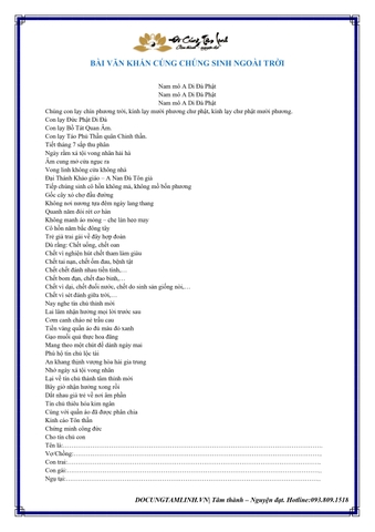 Bài Văn Khấn Cúng Chúng Sinh Ngoài Trời