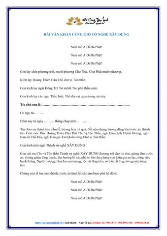 Bài Văn Khấn Giỗ Tổ Ngành Xây Dựng