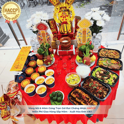 Mâm cúng về nhà mới chay