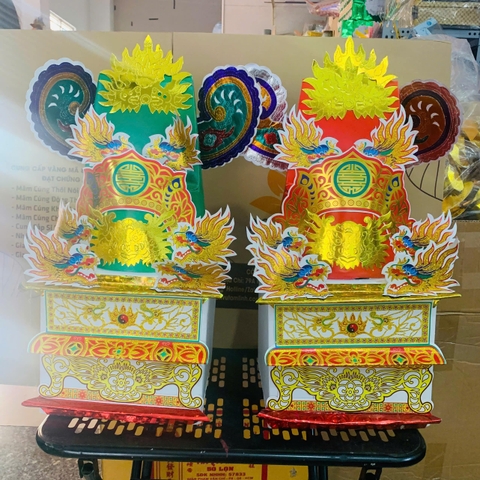 [VÀNG MÃ] Bộ Mũ Nam Tào Bắc Đẩu Tai Ngang (Cặp)