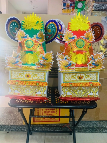 [VÀNG MÃ] Bộ Mũ Nam Tào Bắc Đẩu Tai Ngang (Cặp)