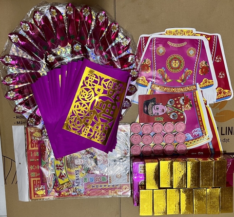 Bộ Giấy Cúng Đầy Tháng Thôi Nôi Cúng Căn Đầy Đủ Hài Sảo Tròn Tone Hồng