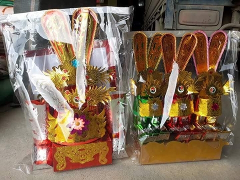 Bộ mũ quan vàng mã cúng ông Táo (Bộ)