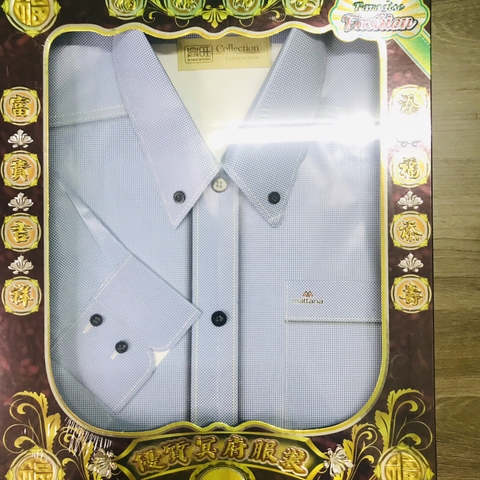 Bộ áo Sơ mi sọc Nam vàng mã cao cấp