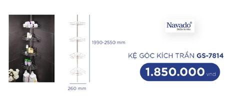 Kệ inox kích trần phòng tắm GS-7814