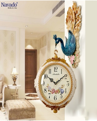 Đồng hồ phòng khách Chim khổng tước