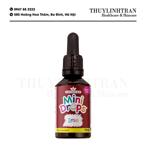 NATURE AID Mini Drops Iron - 50ml/Sắt giọt cho bé 3m-5y