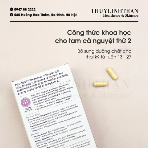 PROCEIVE Trimester 2 - 60v/Vitamin tổng hợp cho mẹ bầu 13-27 tuần