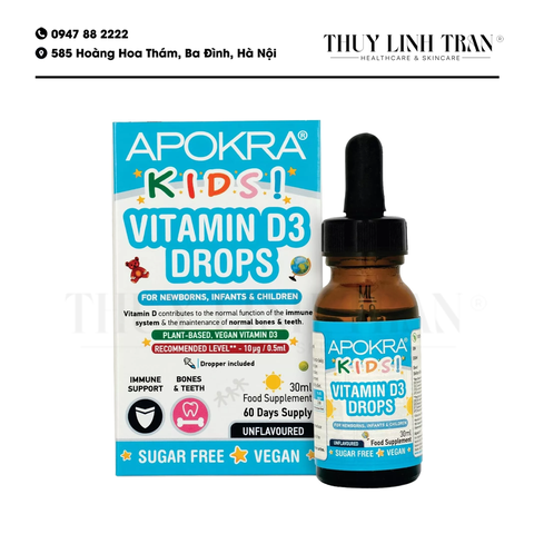 APOKRA Kids Vitamin D3 Drops 30ml/ Vitamin D3 dạng giọt