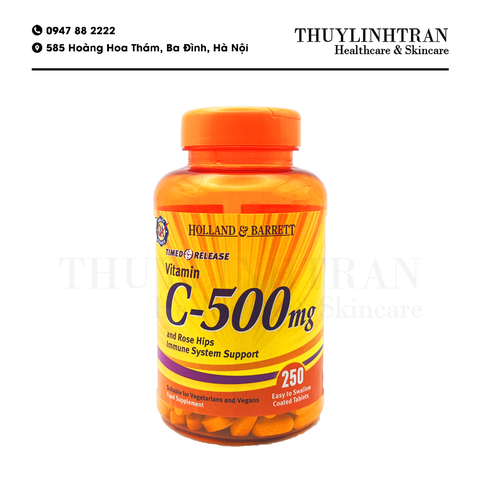 H&B Vitamin C-500mg Rose Hips 250v