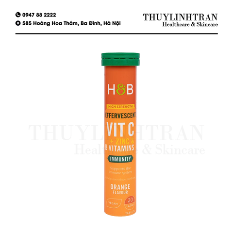 H&B Vitamin C + ZinC + B Vitamin 20v/ Vitamin C sủi tổng hợp