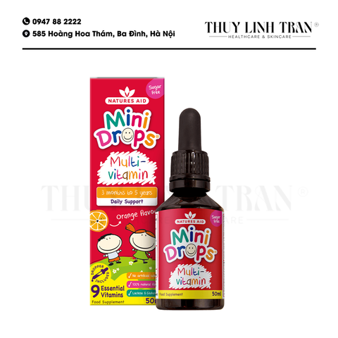 NATURE AID Mini Drops Multi-vitamin 50ml/Vitamin tổng hợp nhỏ giọt cho bé 3m-5y