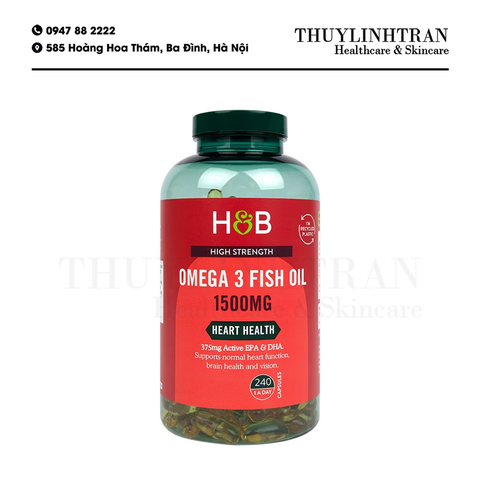 H&B Omega3 1500mg/Dầu cá biển