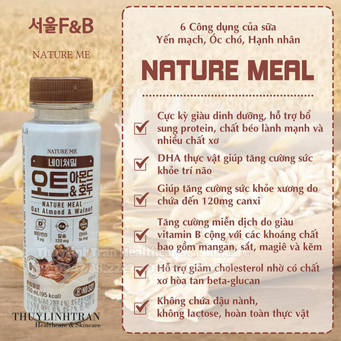 Nature Meal Sữa Hạt Yến Mạch 1 thùng x 12 chai x 250ml