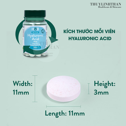 H&B High Strength Hyaluronic Acid 50mg - 30 viên