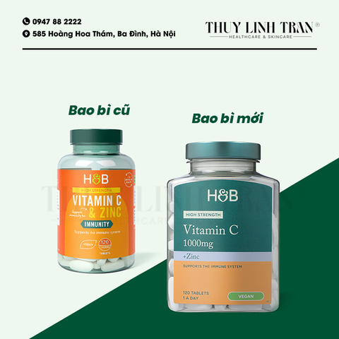 H&B Vitamin C 1000mg & ZinC/Vitamin C dạng viên nén