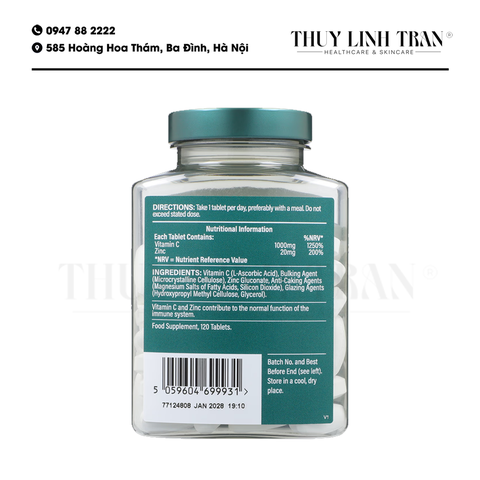 H&B Vitamin C 1000mg & ZinC/Vitamin C dạng viên nén