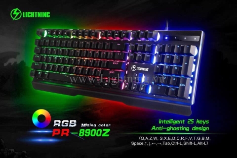 BÀN PHÍM LIGHTNING PR8900Z LED - Switch kêu như phím cơ